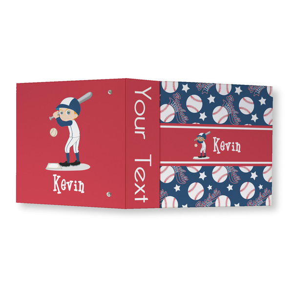 Baseball 3 Ring Binders - Full Wrap - 3" - OPEN OUTSIDE