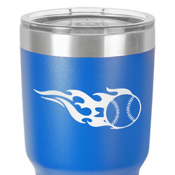 Baseball 30 oz Stainless Steel Tumbler - Royal Blue - Double-Sided (Personalized)