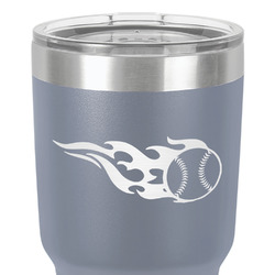 Baseball 30 oz Stainless Steel Tumbler - Grey - Single-Sided