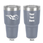 Baseball 30 oz Stainless Steel Tumbler - Grey - Double-Sided (Personalized)