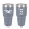 Baseball 30 oz Stainless Steel Ringneck Tumbler - Grey - Double Sided - Front & Back