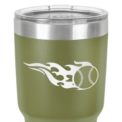 Baseball 30 oz Stainless Steel Tumbler - Olive - Single-Sided