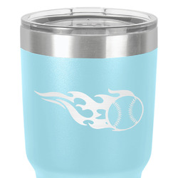 Baseball 30 oz Stainless Steel Tumbler - Teal - Single-Sided