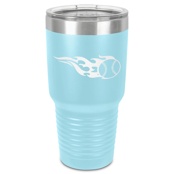 Custom Baseball 30 oz Stainless Steel Tumbler - Teal - Single-Sided