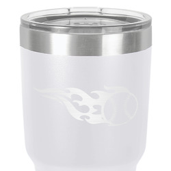 Baseball 30 oz Stainless Steel Tumbler - White - Double-Sided (Personalized)