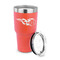 Baseball 30 oz Stainless Steel Ringneck Tumblers - Coral - LID OFF