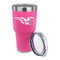 Baseball 30 oz Stainless Steel Ringneck Tumblers - Pink - LID OFF