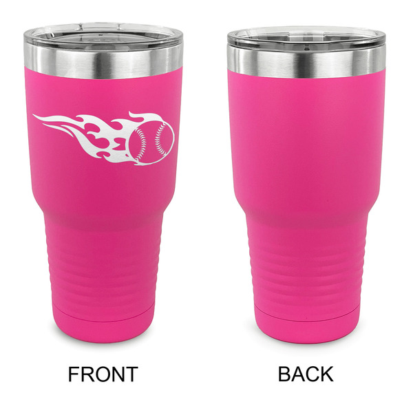Baseball 30 oz Stainless Steel Ringneck Tumblers - Pink - Single Sided - APPROVAL