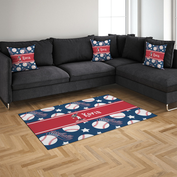 Baseball 4'x6' Indoor Area Rugs - IN CONTEXT