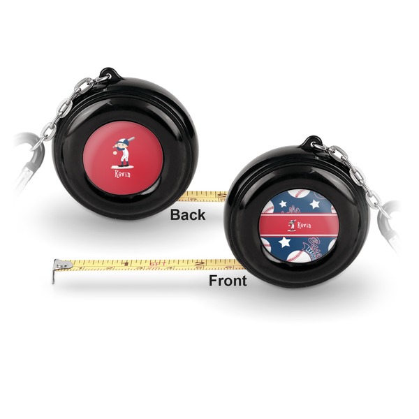 Baseball 6-Ft Pocket Tape Measure with Carabiner Hook - Front and Back