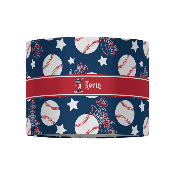 Baseball 8" Drum Lampshade - FRONT (Fabric)