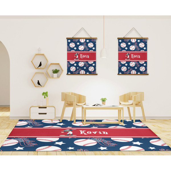 Baseball 8'x10' Indoor Area Rugs - IN CONTEXT