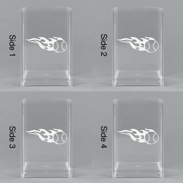 Baseball Acrylic Pen Holder - All Sides