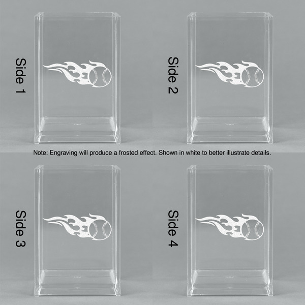 Baseball Acrylic Pen Holder - All Sides