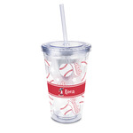 Baseball 16oz Double Wall Acrylic Tumbler with Lid & Straw - Full Print (Personalized)