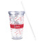 Baseball Acrylic Tumbler - Full Print - Front straw out