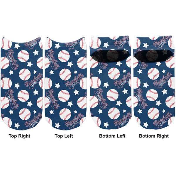 Baseball Adult Ankle Socks - Double Pair - Front and Back - Apvl