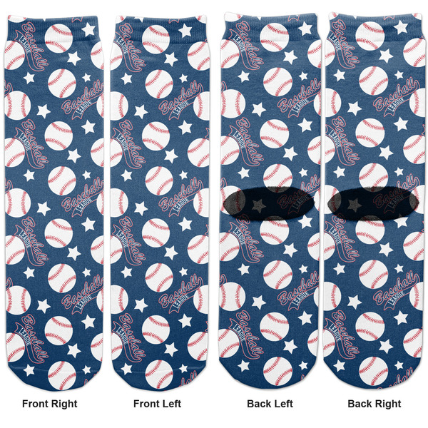 Baseball Adult Crew Socks - Double Pair - Front and Back - Apvl