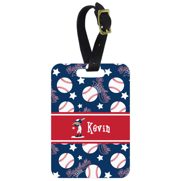 Custom Baseball Metal Luggage Tag w/ Name or Text