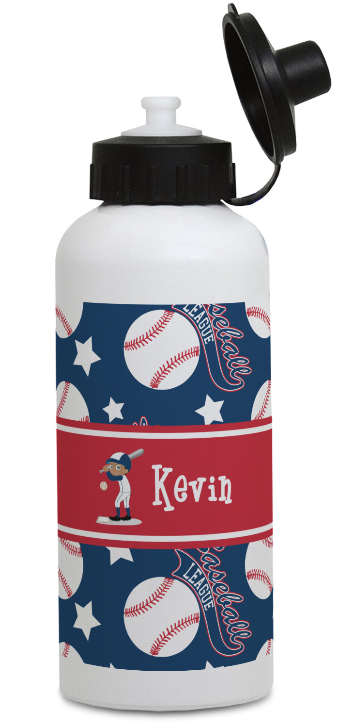 Baseball Water Bottles Aluminum 20 oz White (Personalized) YouCustomizeIt