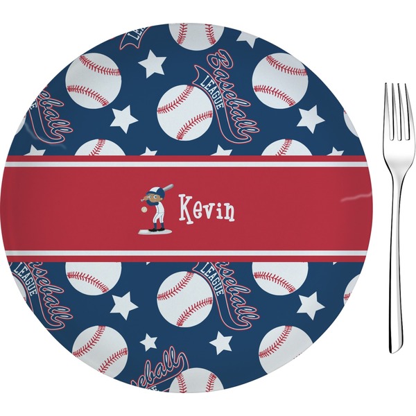 Custom Baseball Glass Appetizer / Dessert Plate 8" (Personalized)