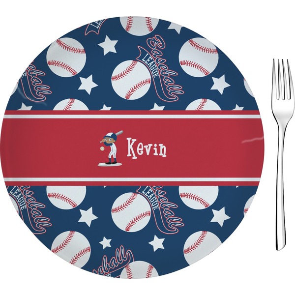 Custom Baseball 8" Glass Appetizer / Dessert Plates - Single or Set (Personalized)