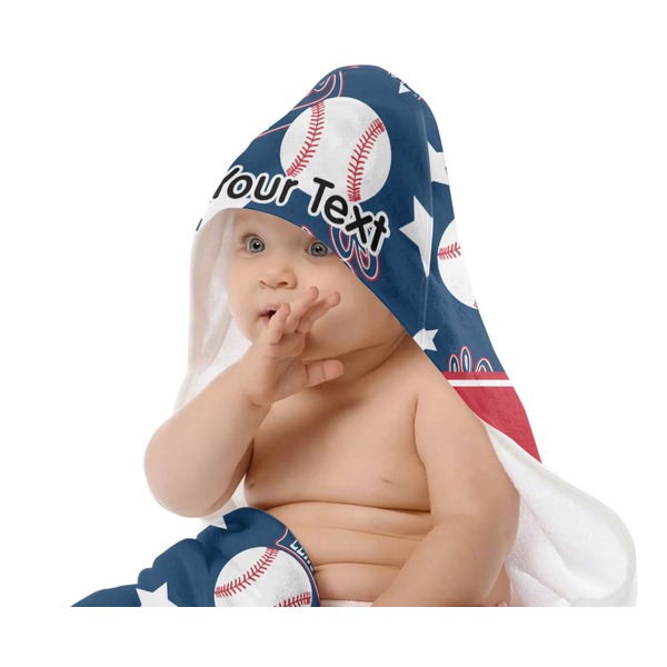 Baseball Baby Hooded Towel on Child