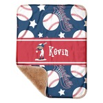 Baseball Sherpa Baby Blanket - 30" x 40" w/ Name or Text