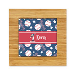 Baseball Bamboo Trivet with Ceramic Tile Insert (Personalized)