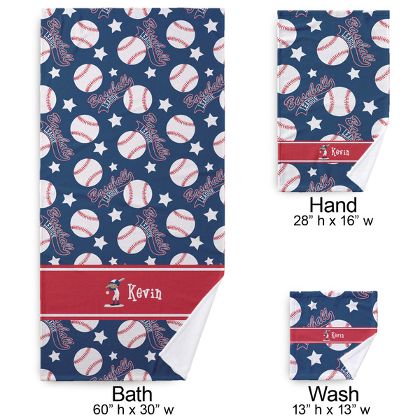 Baseball Bath Towel Sets - 3-piece - Approval