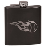 Baseball Black Flask Set (Personalized)