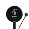 Baseball Black Plastic 5.5" Stir Stick - Round - Closeup