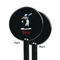 Baseball Black Plastic 5.5" Stir Stick - Single Sided - Round - Front & Back