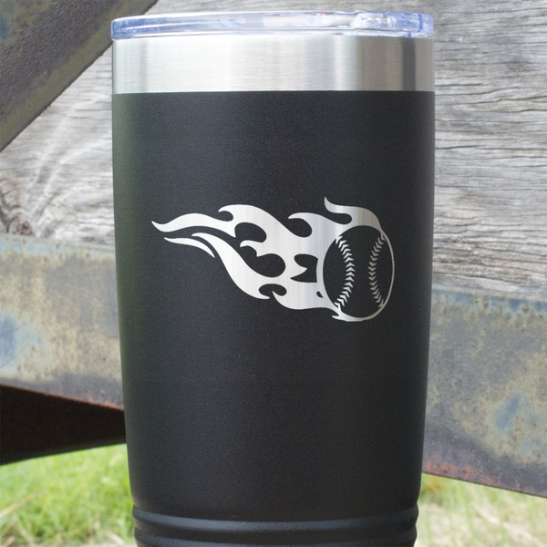 Baseball Black Polar Camel Tumbler - 20oz - Close Up