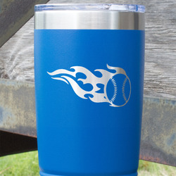 Baseball 20 oz Stainless Steel Tumbler - Royal Blue - Double Sided (Personalized)