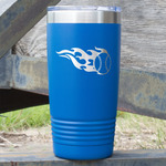 Baseball 20 oz Stainless Steel Tumbler - Royal Blue - Single Sided