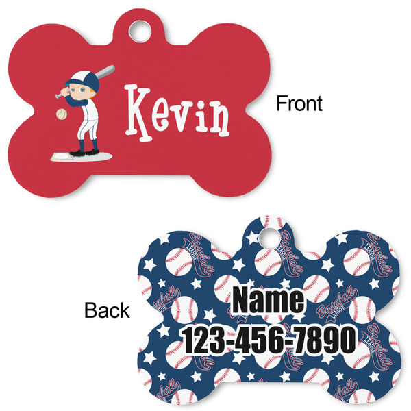 Baseball Bone Shaped Dog ID Tag - Large - Approval