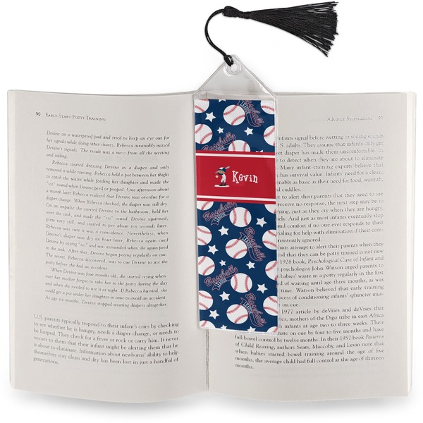 Baseball Bookmark with tassel - In book