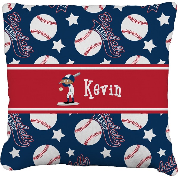 Custom Baseball Faux-Linen Throw Pillow 20" (Personalized)