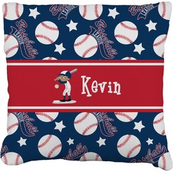 Baseball Faux-Linen Throw Pillow (Personalized)