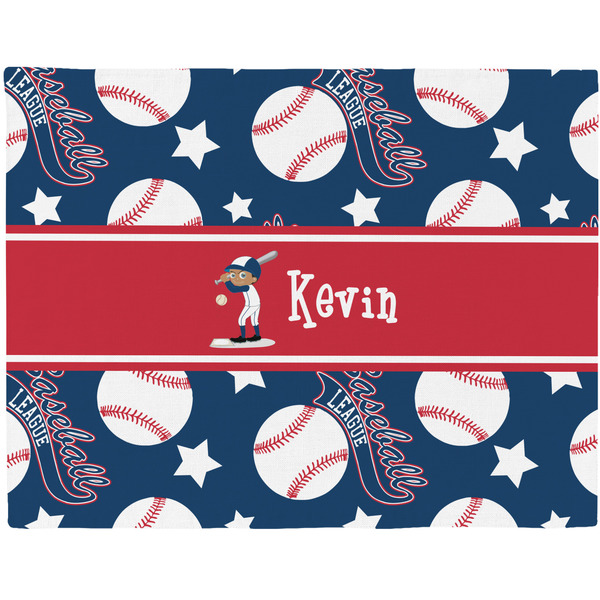 Custom Baseball Woven Fabric Placemat - Twill w/ Name or Text