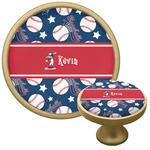 Baseball Cabinet Knob - Gold (Personalized)