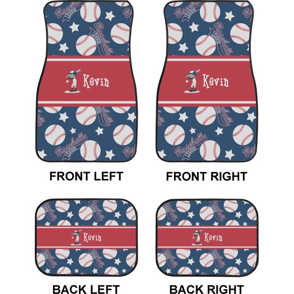 Baseball Car Floor Mats Set (2F + 2B)