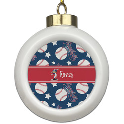 Baseball Ceramic Ball Ornament (Personalized)