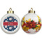 Baseball Ceramic Christmas Ornament - Poinsettias (APPROVAL)