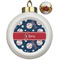 Baseball Ceramic Ball Ornaments - Poinsettia Garland (Personalized)