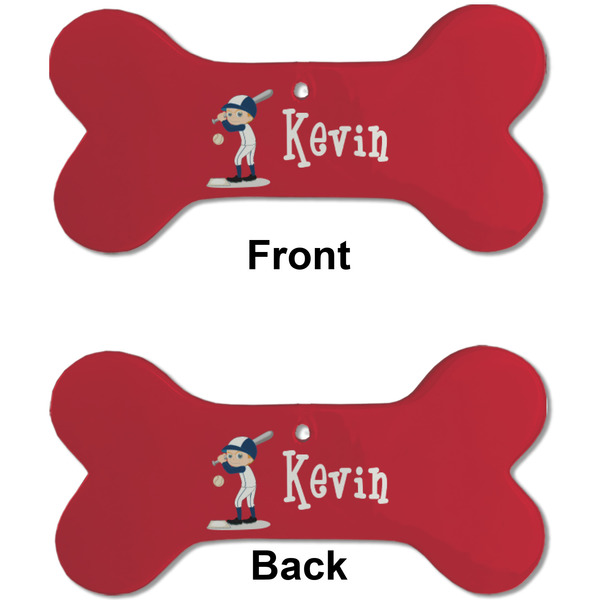 Baseball Ceramic Flat Ornament - Bone Front & Back (APPROVAL)