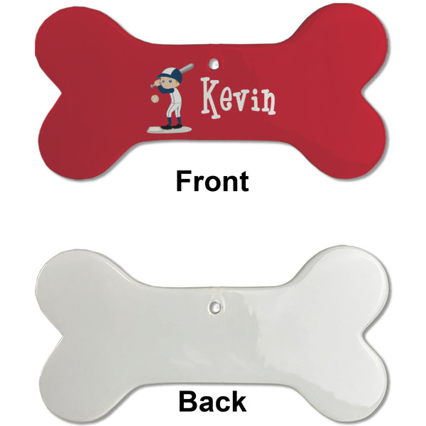 Baseball Ceramic Flat Ornament - Bone Front & Back Single Print (APPROVAL)