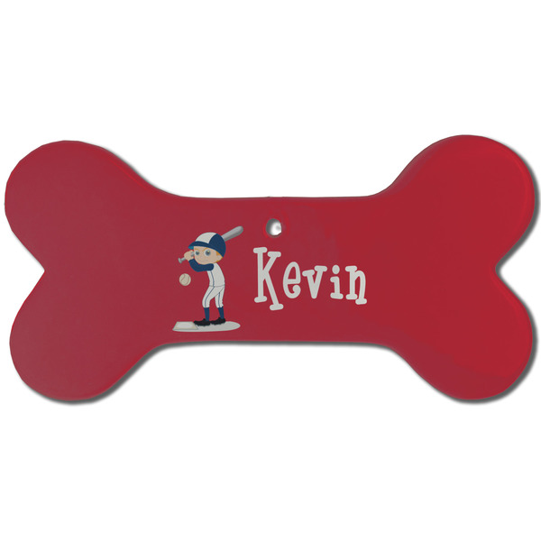 Custom Baseball Ceramic Dog Ornament - Front w/ Name or Text
