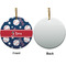 Baseball Ceramic Flat Ornament - Circle Front & Back (APPROVAL)